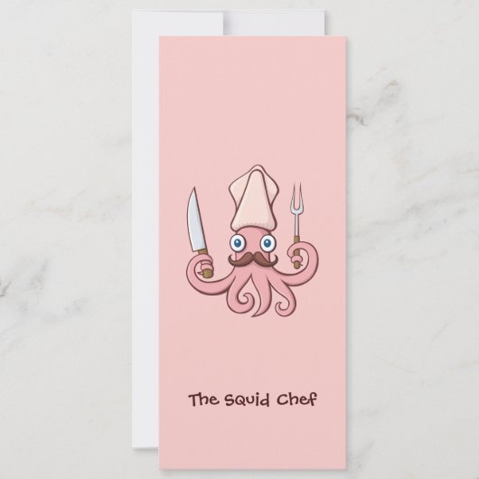 Squid Chef Cartoon Kaart (Voorkant)