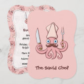 Squid Chef Cartoon Kaart (Voorkant / Achterkant)