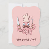 Squid Chef Cartoon Kaart (Voorkant)