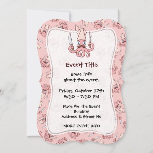 Squid Chef Cartoon Kaart (Achterkant)