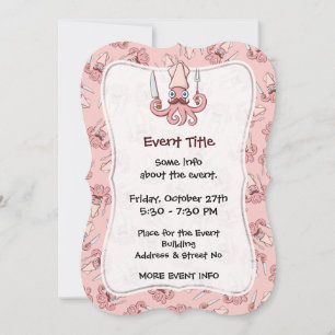 Squid Chef Cartoon Kaart