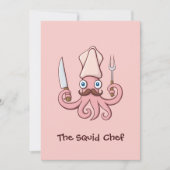 Squid Chef Cartoon Kaart (Voorkant)