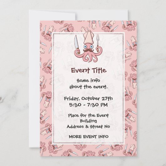 Squid Chef Cartoon Kaart (Achterkant)