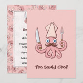 Squid Chef Cartoon Kaart (Voorkant / Achterkant)