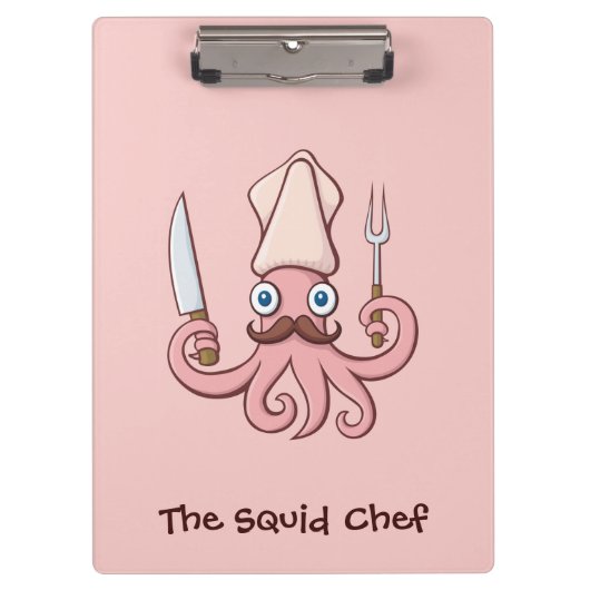 Squid Chef Cartoon Klembord (Voorkant)