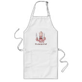 Squid Chef Cartoon Lang Schort (Voorkant)
