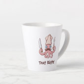 Squid Chef Cartoon Latte Mok (Rechterhoek)