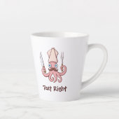 Squid Chef Cartoon Latte Mok (Rechts)