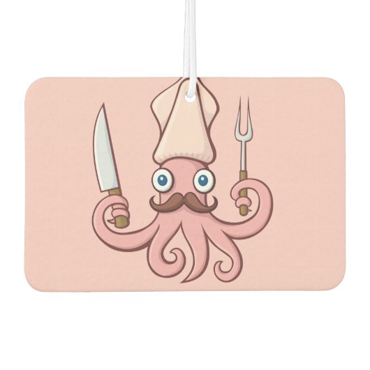 Squid Chef Cartoon Luchtverfrisser (Voorkant)