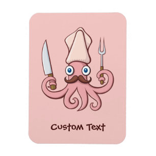Squid Chef Cartoon Magneet
