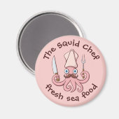 Squid Chef Cartoon Magneet (Voorkant / Achterkant)