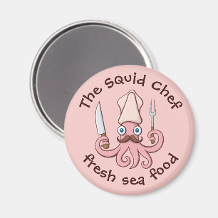 Squid Chef Cartoon Magneet