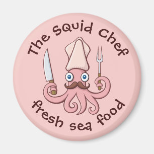 Squid Chef Cartoon Magneet