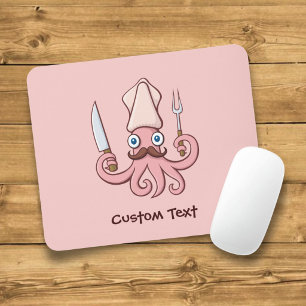 Squid Chef Cartoon Muismat