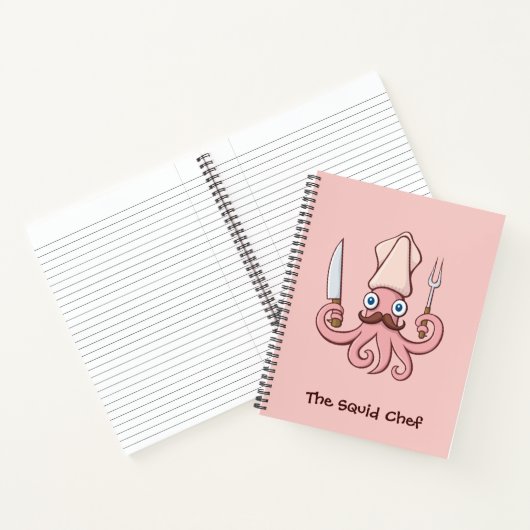 Squid Chef Cartoon Notitieboek (Binnen)