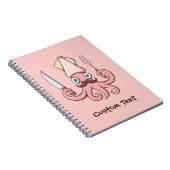 Squid Chef Cartoon Notitieboek (Rechterzijde)