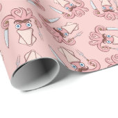 Squid Chef Cartoon Pattern Cadeaupapier (Rol Hoek)