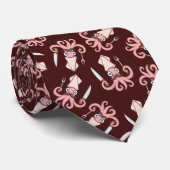 Squid Chef Cartoon Pattern Stropdas (Opgerold)