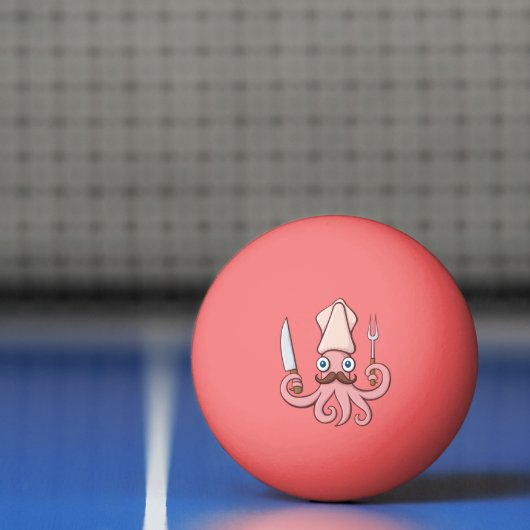 Squid Chef Cartoon Pingpongbal (Net)
