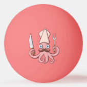 Squid Chef Cartoon Pingpongbal (Voorkant)
