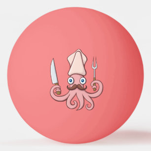 Squid Chef Cartoon Pingpongbal