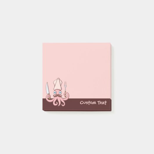 Squid Chef Cartoon Post-it® Notes (Voorkant)