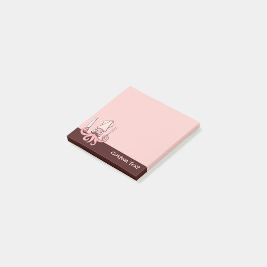 Squid Chef Cartoon Post-it® Notes (Schuin)