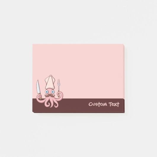 Squid Chef Cartoon Post-it® Notes (Voorkant)