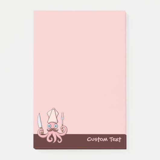 Squid Chef Cartoon Post-it® Notes (Voorkant)