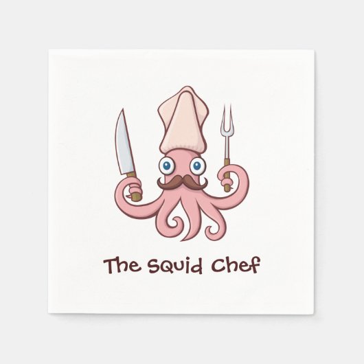 Squid Chef Cartoon Servet (Voorkant)