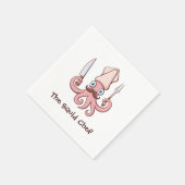 Squid Chef Cartoon Servet (Hoek)