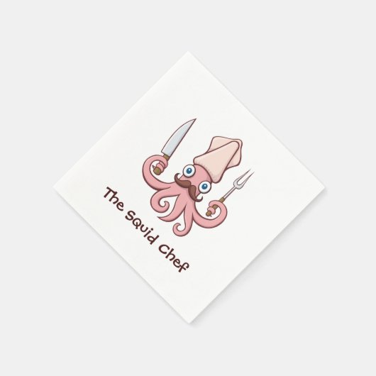 Squid Chef Cartoon Servet (Hoek)