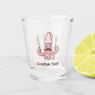 Squid Chef Cartoon Shot Glas