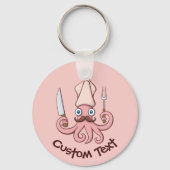 Squid Chef Cartoon Sleutelhanger (Voorkant)