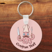 Squid Chef Cartoon Sleutelhanger (Voorkant)