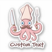 Squid Chef Cartoon Sticker (Voorkant)