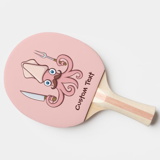 Squid Chef Cartoon Tafeltennisbatje (Zijkant)