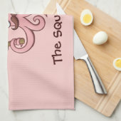 Squid Chef Cartoon Theedoek (Quarter Fold)