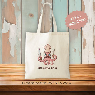 Squid Chef Cartoon Tote Bag