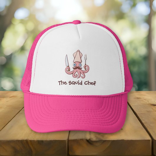 Squid Chef Cartoon Trucker Pet