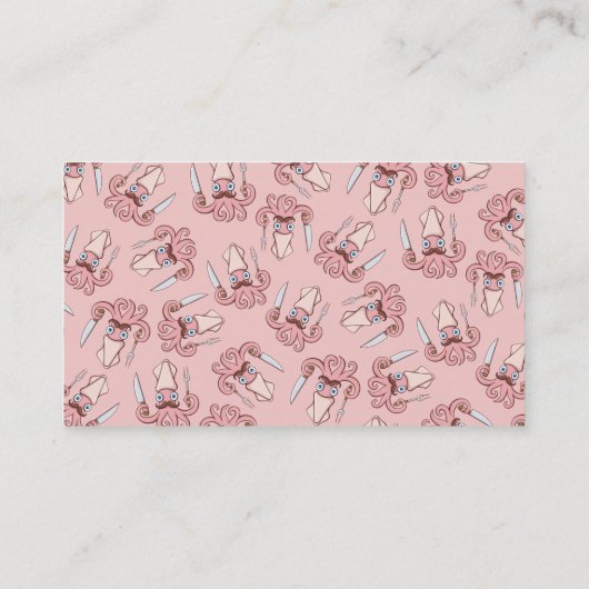 Squid Chef Cartoon Visitekaartje (Achterkant)