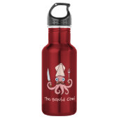 Squid Chef Cartoon Waterfles (Voorkant)