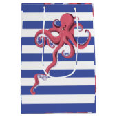 Squid diving underwater met strepen. medium cadeauzakje (Achterkant)