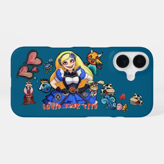 Squid Fear City ALICE EDITION iPhone 16 Hoesje (Achterkant horizontaal)