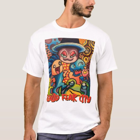 Squid Fear City Grafische Witte T-shirt (Voorkant)