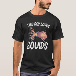 Squid for Boys Kinder Giant Squid Octopus Tentacle T-shirt