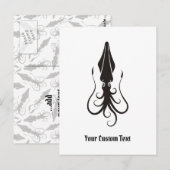 Squid Icon Black Briefkaart (Voorkant / Achterkant)