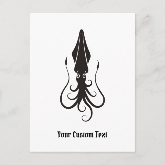 Squid Icon Black Briefkaart (Voorkant)