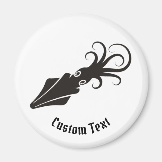 Squid Icon Black Magneet (Voorkant)