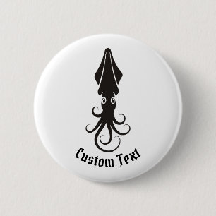 Squid Icon Black Ronde Button 5,7 Cm